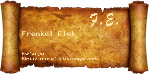 Frenkel Elek névjegykártya