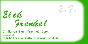 elek frenkel business card